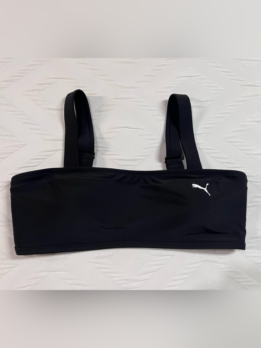 NWOT Puma Black Sports Bra with Logo Size M